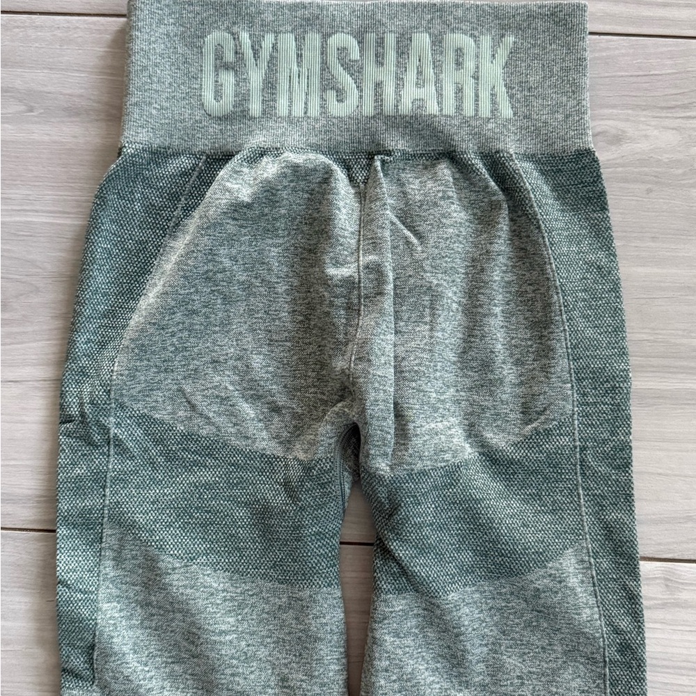 Gymshark Green High-Waisted Leggings with Seamless Design